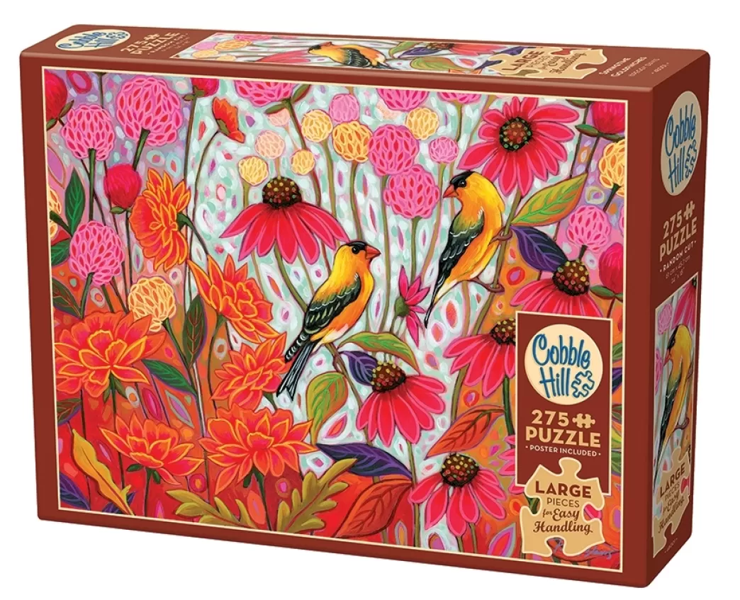 Cobble Hill Vogelpuzzels>: Springtime Goldfinches (275Xl) Easy Handling Puzzel