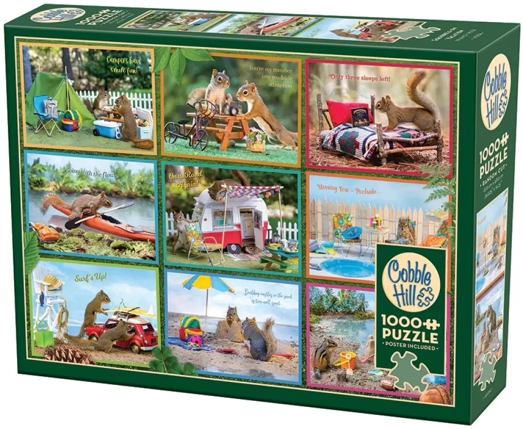 Cobble Hill Collage Puzzels>: Squirrels On Vacation (1000) Legpuzzel