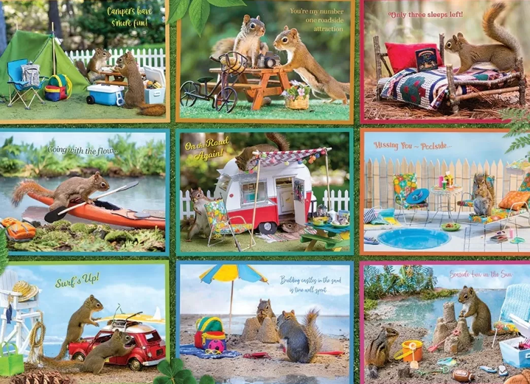 Cobble Hill Collage Puzzels>: Squirrels On Vacation (1000) Legpuzzel