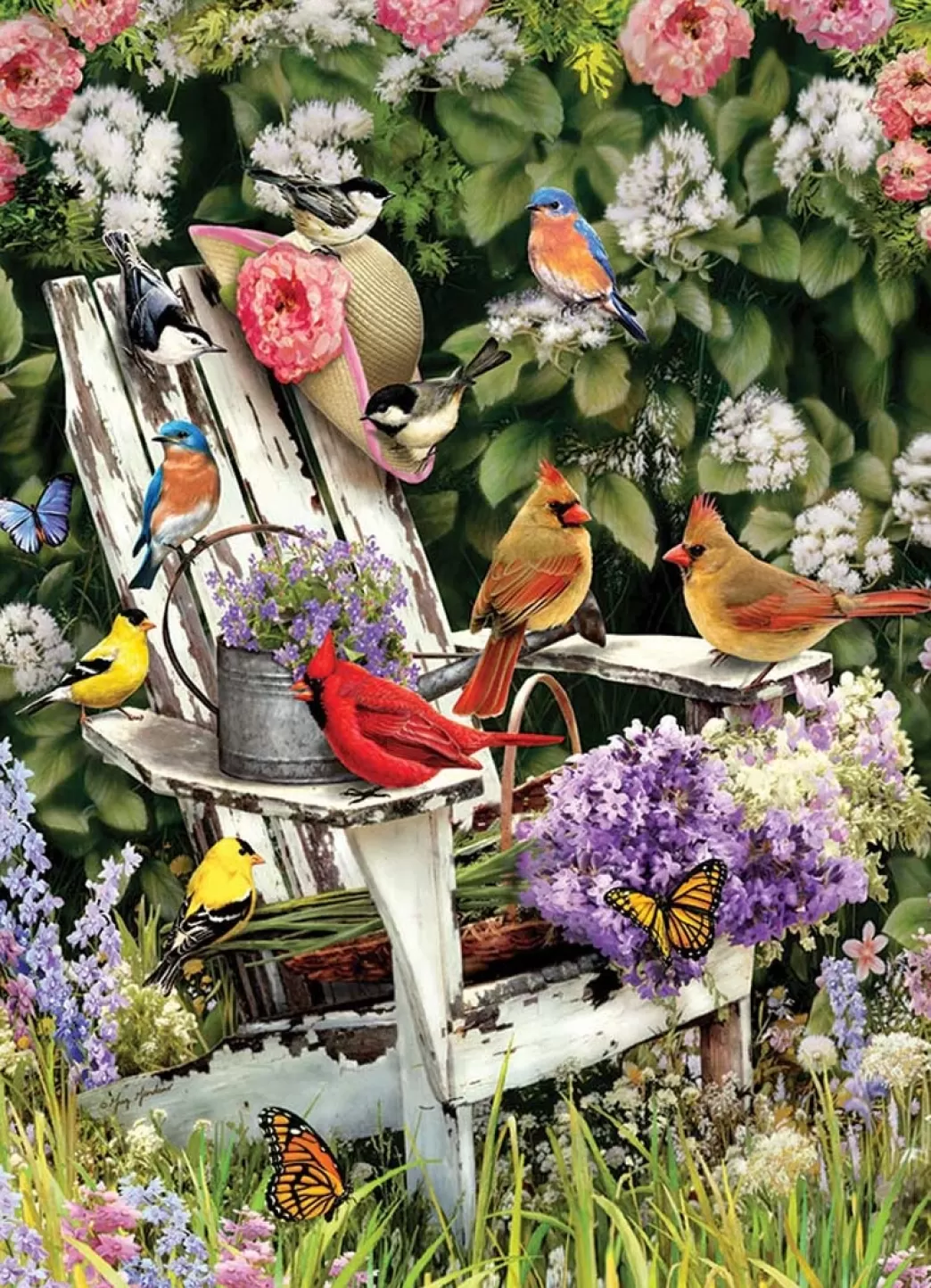Cobble Hill Vogelpuzzels>: Summer Adirondack Birds (1000) Verticale Puzzel