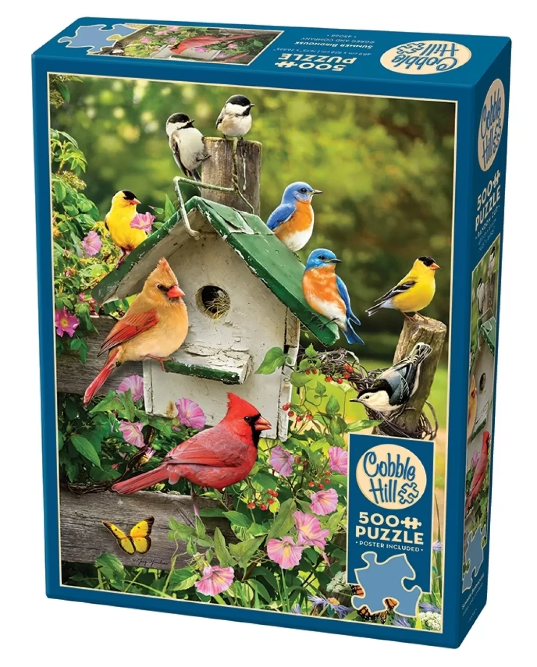 Cobble Hill Vogelpuzzels>: Summer Birdhouse (500Xl) Verticale Puzzel