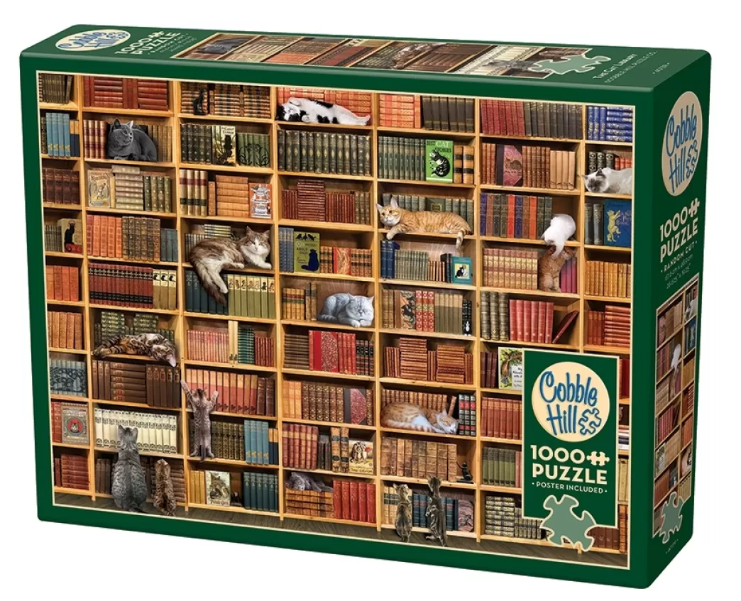 Cobble Hill Kattenpuzzels>: The Cat Library (1000) Legpuzzel