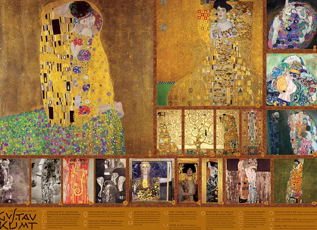 Cobble Hill Collage Puzzels>: The Golden Age Of Klimt (1000) Legpuzzel