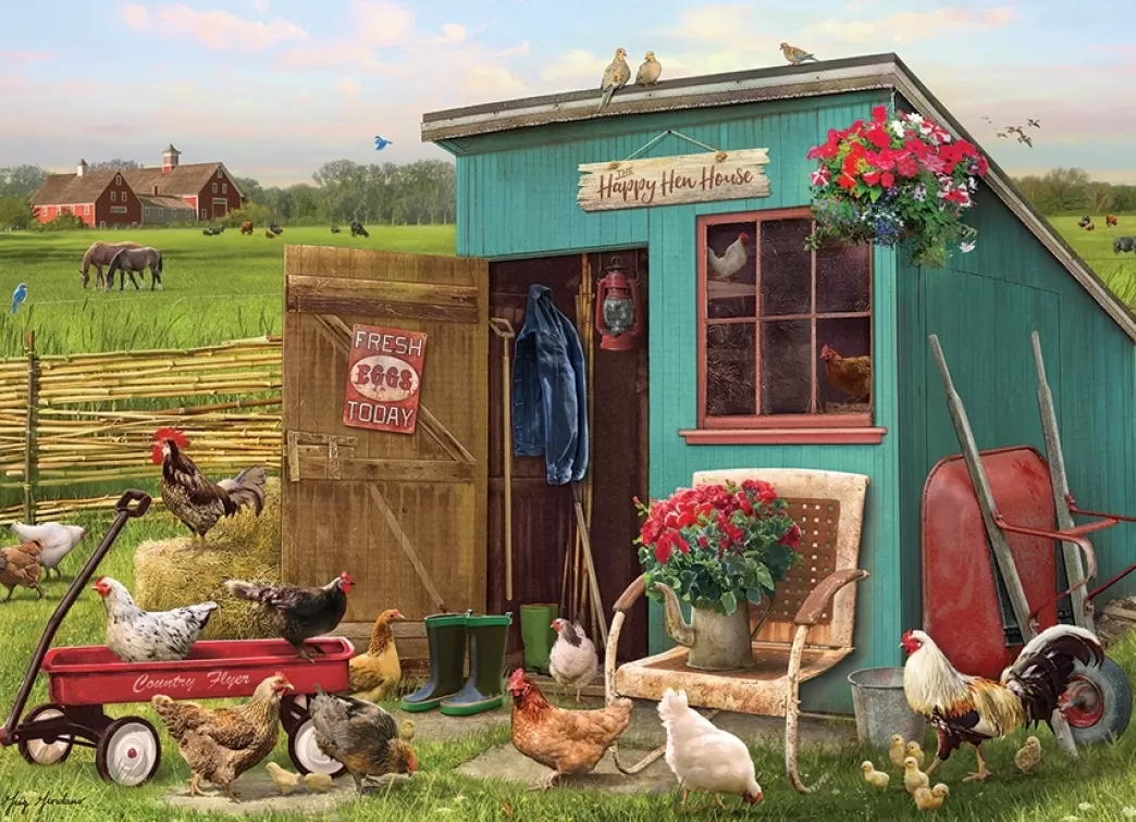 Cobble Hill Vogelpuzzels>: The Happy Hen House (1000) Legpuzzel