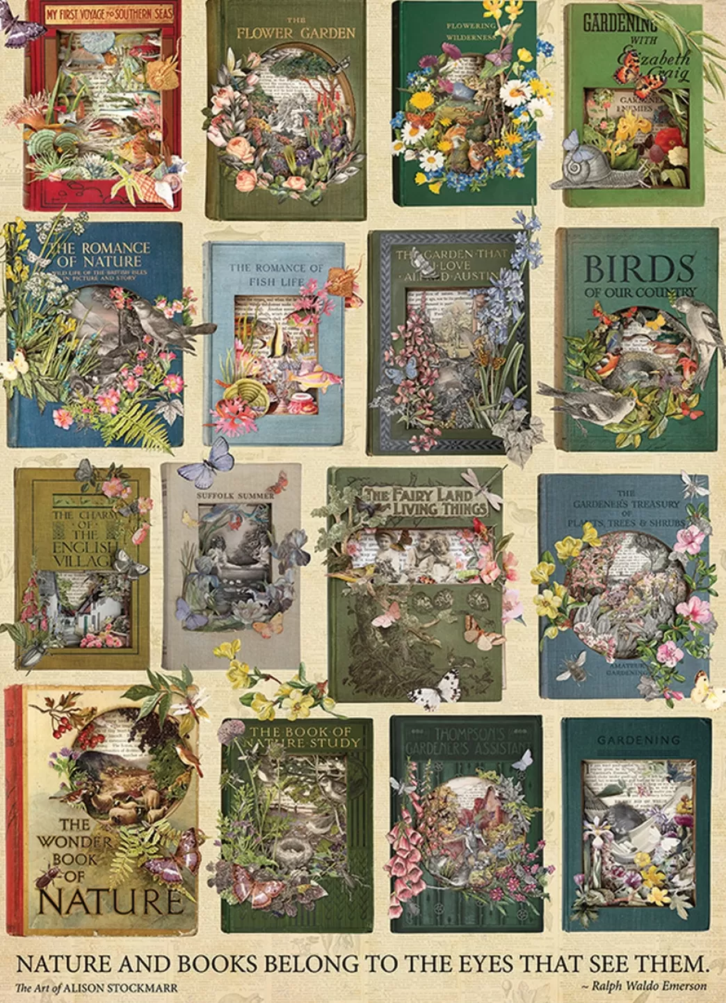 Cobble Hill Collage Puzzels>: The Nature Of Books (1000) Verticale Puzzel