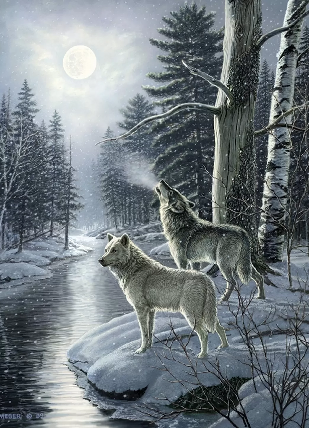Cobble Hill Wolvenpuzzels>: Wolves By Moonlight (1000) Verticale Puzzel