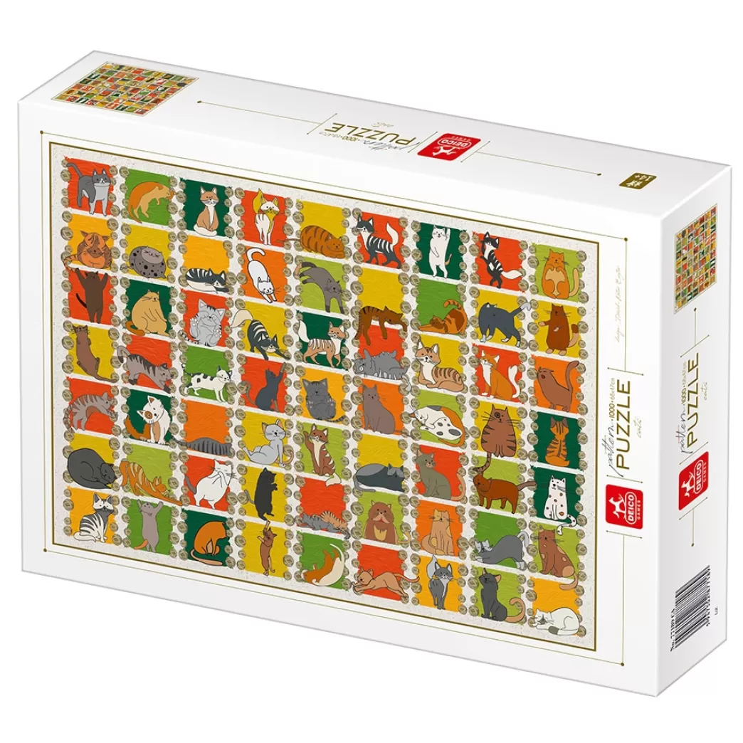 Deico Games Kattenpuzzels>Deico: Pattern Puzzle - Cats (1000) Kattenpuzzel