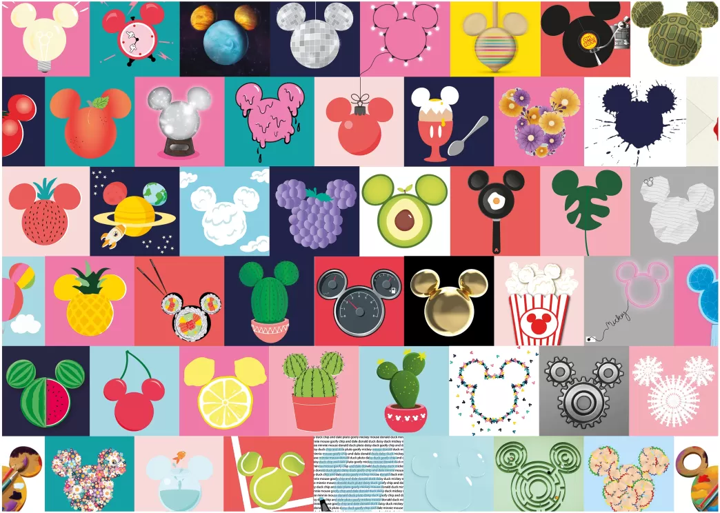Dino Collage Puzzels>: Mickey Ears (1000) Disneypuzzel