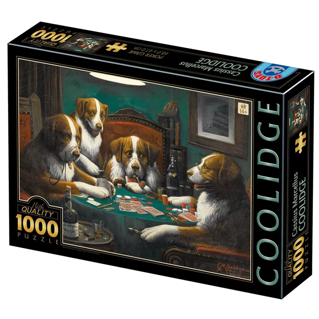 D-Toys Hondenpuzzels>: Cassius Marcellus Coolidge Poker Game (1000) Legpuzzel