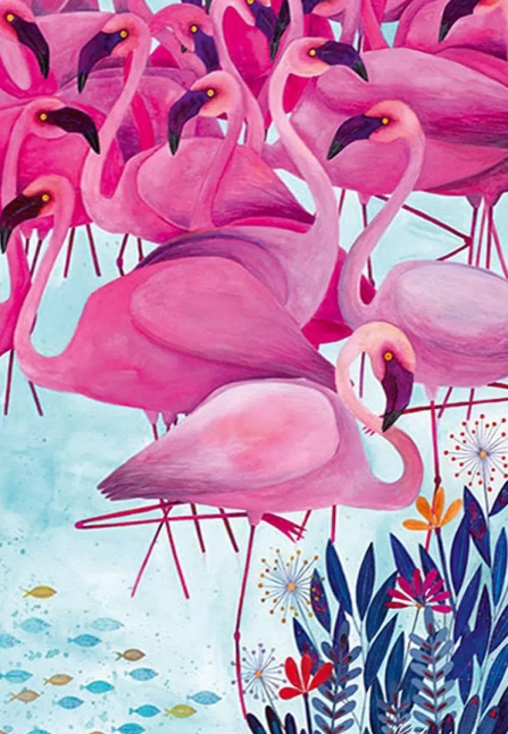 D-Toys Vogelpuzzels>: Tropical Flamingo (1000) Verticale Puzzel