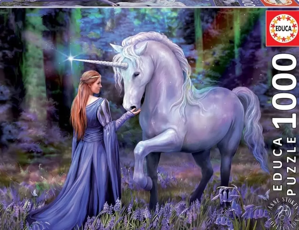 Educa Fantasy Puzzels>: Anne Stokes - Bluebell Woods (1000) Fantasypuzzel