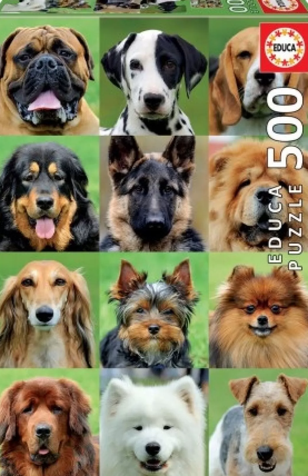 Educa Hondenpuzzels>: Dogs Collage (500) Verticale Puzzel