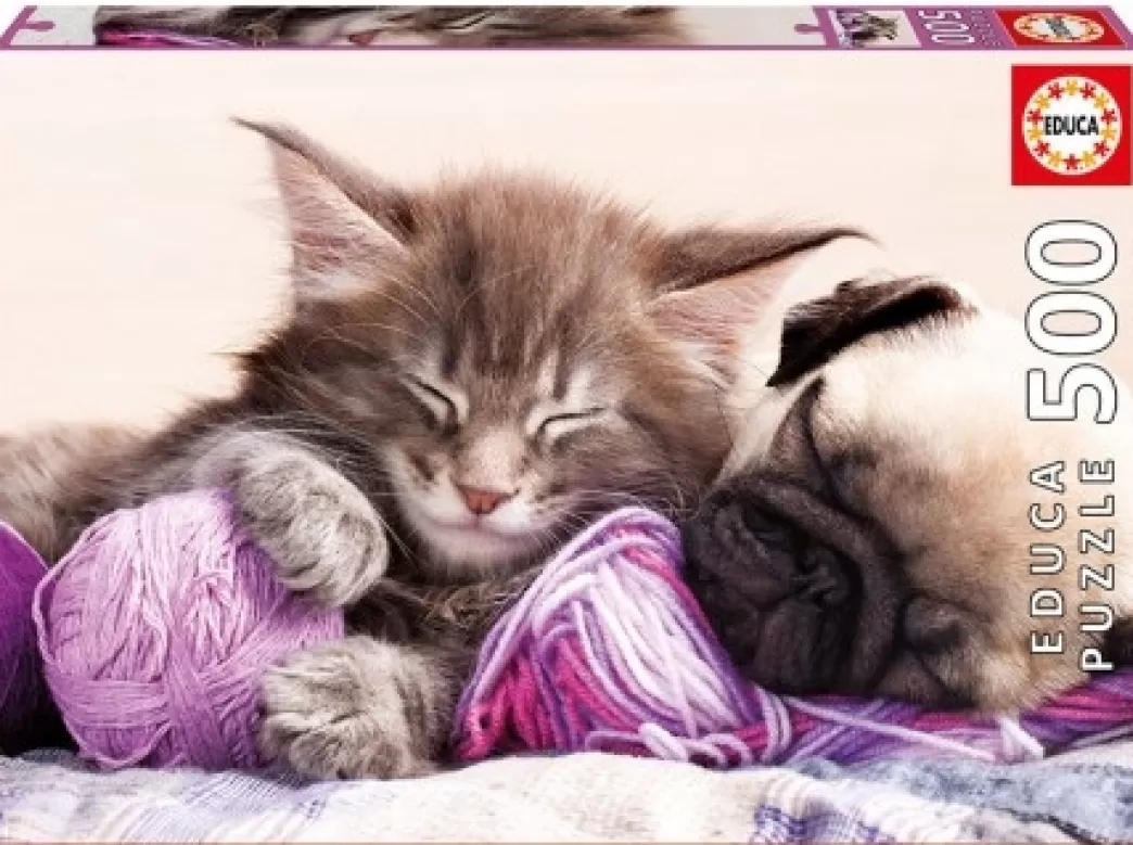 Educa Kattenpuzzels>: Dromende Vriendjes (500) Kattenpuzzel