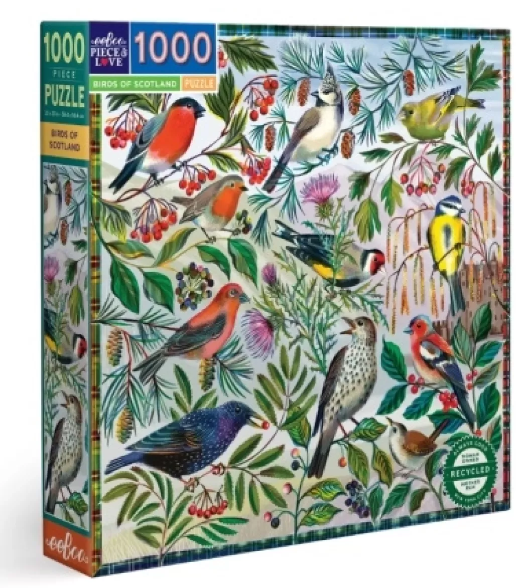 Eeboo Vogelpuzzels>: Birds Of Scotland (1000) Vierkante Puzzel