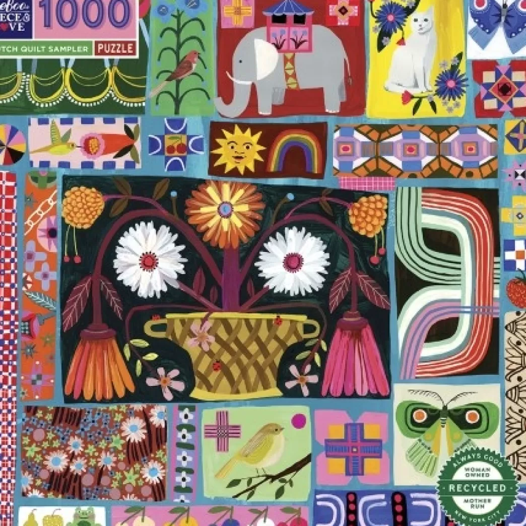 Eeboo Collage Puzzels>: Dutch Quilt Sampler (1000) Vierkante Puzzel