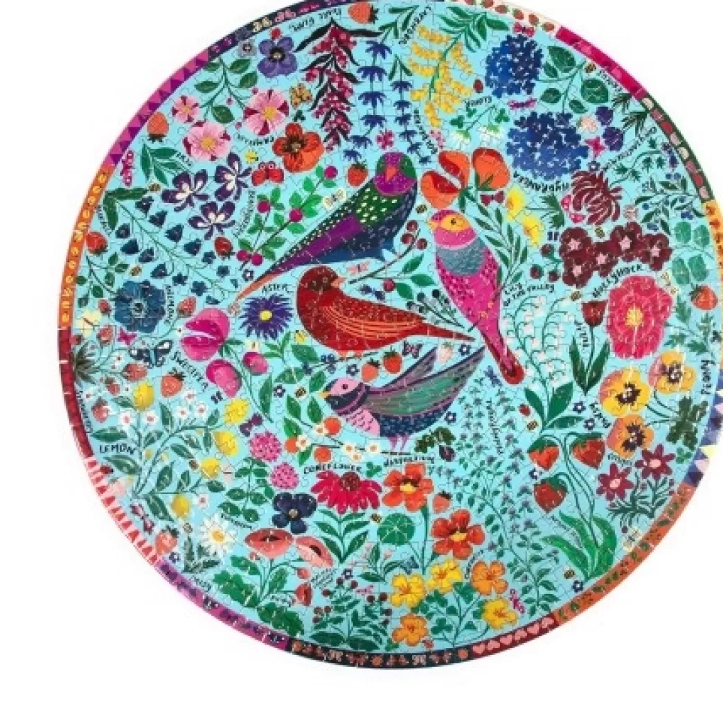 Eeboo Vogelpuzzels>: Four Birds (500) Ronde Puzzel