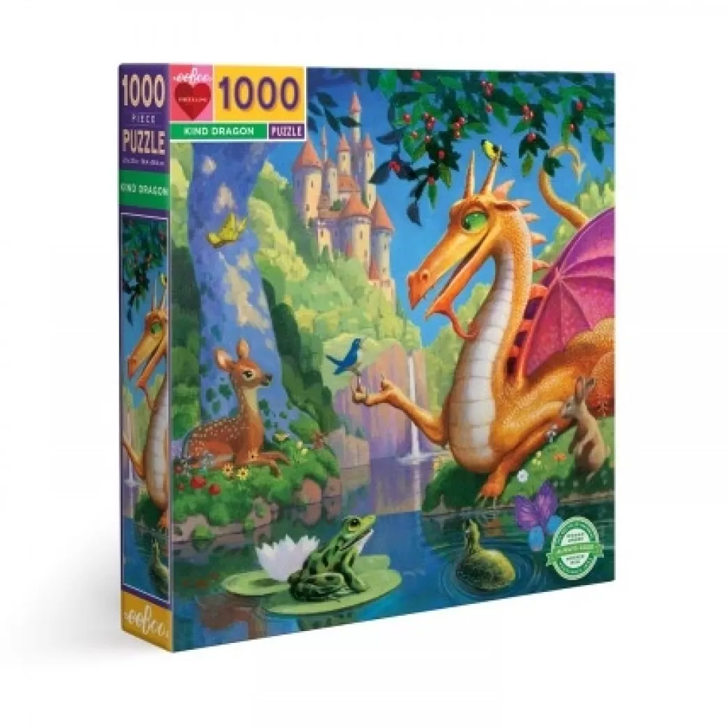 Eeboo Fantasy Puzzels>: Kind Dragon (1000) Drakenpuzzel