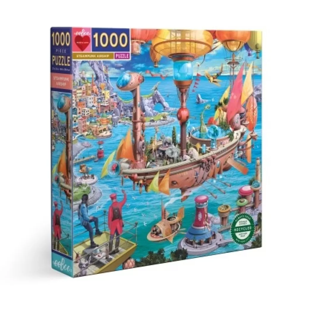 Eeboo Fantasy Puzzels>: Steampunk Airship (1000) Vierkante Puzzel