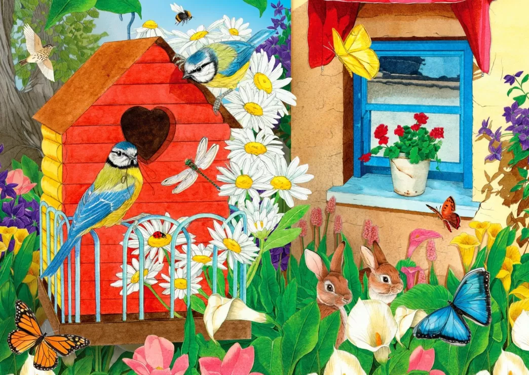 Enjoy Vogelpuzzels>: Birdhouse Garden (1000) Legpuzzel