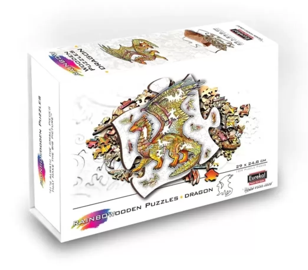 Eureka Fantasy Puzzels>: Rainbowooden - Dragon (104) Houten Legpuzzel