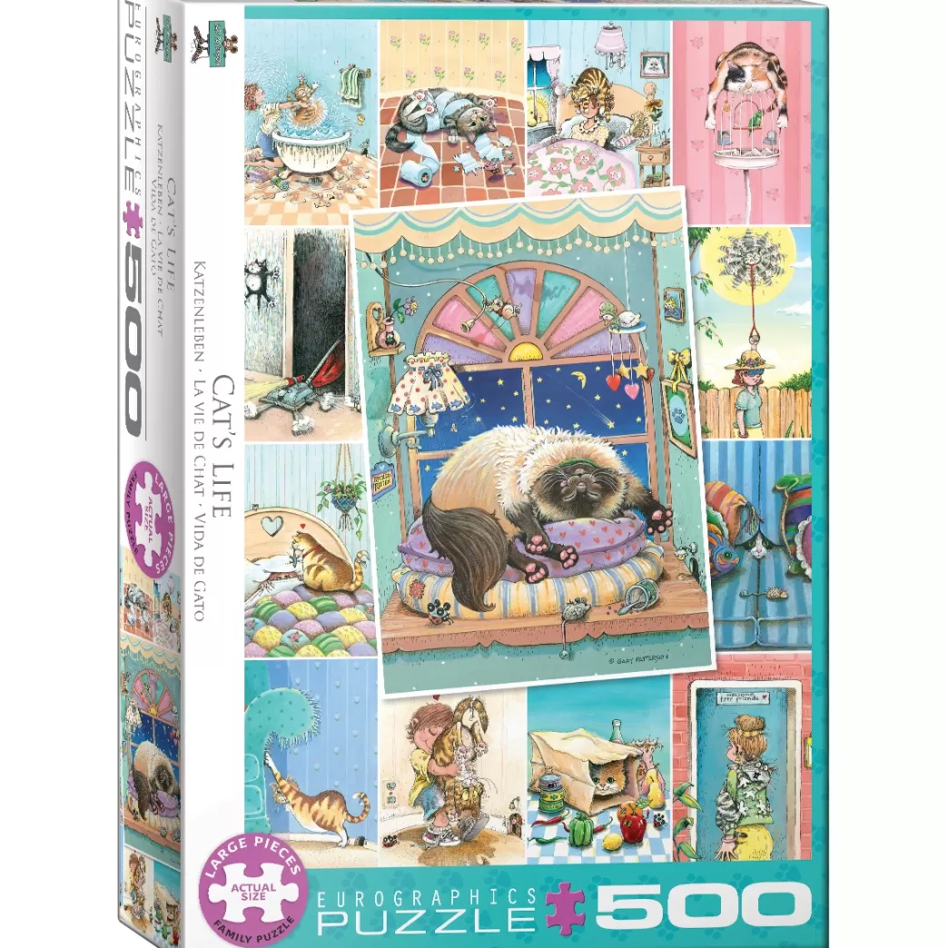 Eurographics Kattenpuzzels>: Cat's Life (500Xl) Kattenpuzzel