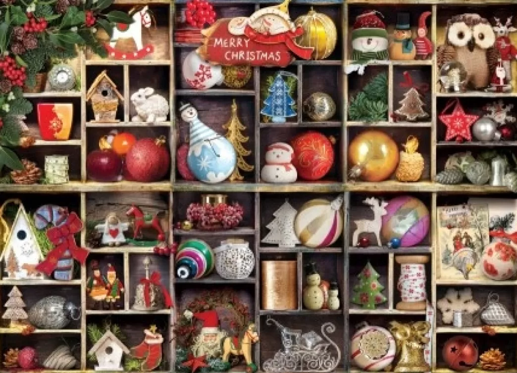 Eurographics Collage Puzzels>: Christmas Ornaments (1000) Kerstpuzzel