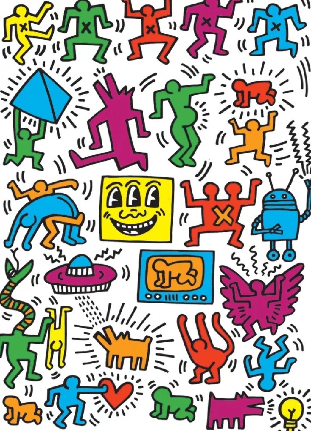 Eurographics Collage Puzzels>: Collage - Keith Haring (1000) Verticale Puzzel