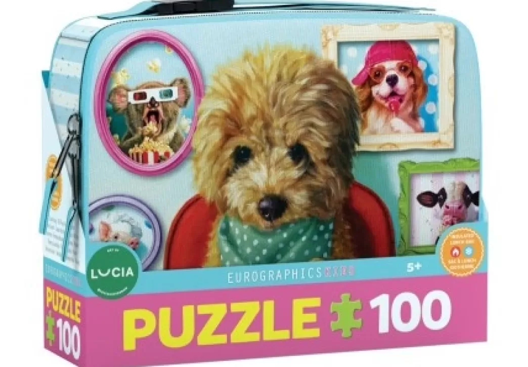 Eurographics Hondenpuzzels>: Dinner Time (100) Kinderpuzzel In Lunchbox
