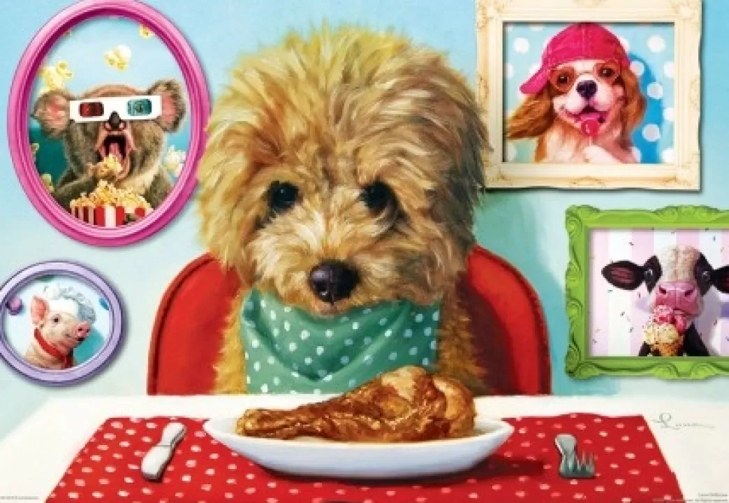Eurographics Hondenpuzzels>: Dinner Time (100) Kinderpuzzel In Lunchbox