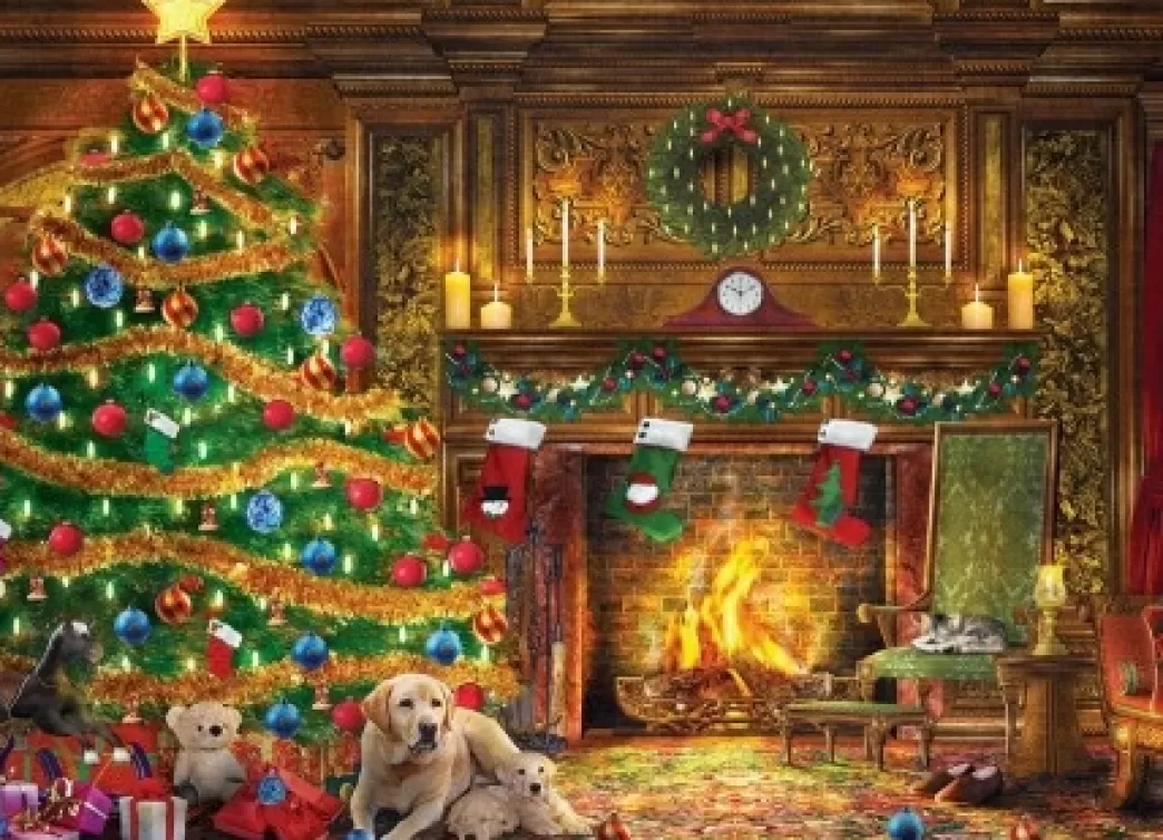 Eurographics Hondenpuzzels>: Festive Labs - Dominic Davison (1000) Kerstpuzzel