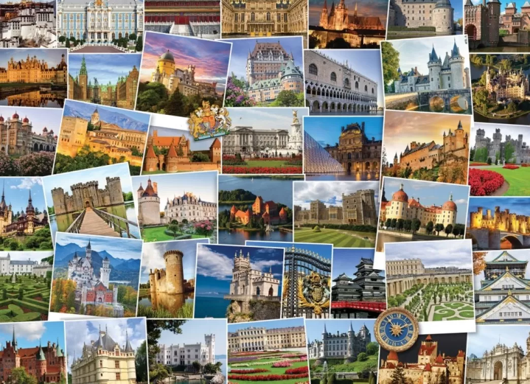 Eurographics Collage Puzzels>: Globetrotter - Castles And Palaces (1000) Legpuzzel