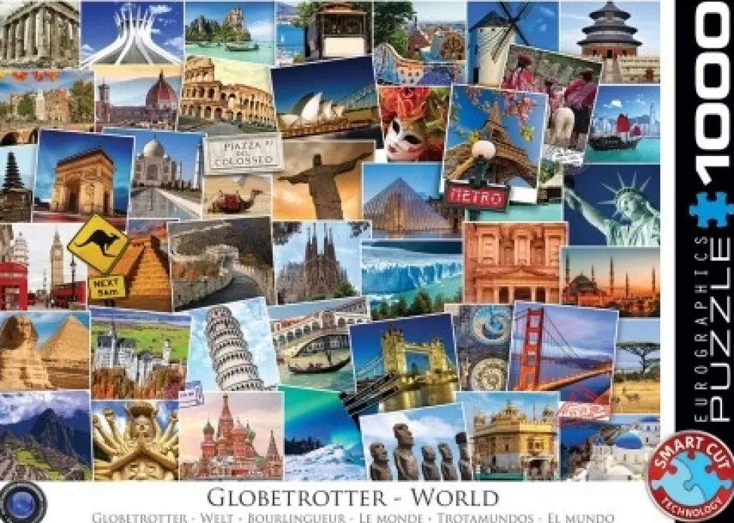 Eurographics Collage Puzzels>: Globetrotter World (1000) Legpuzzel