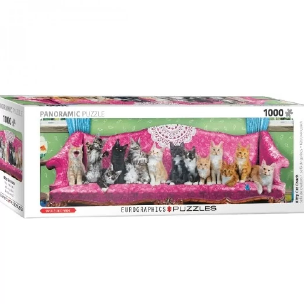 Eurographics Kattenpuzzels>: Kitty Cat Couch (1000) Panoramapuzzel
