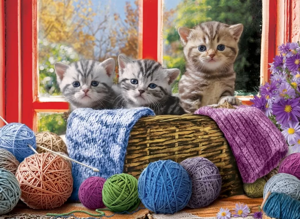 Eurographics Kattenpuzzels>: Knittin' Kittens (500Xl) Kattenpuzzel