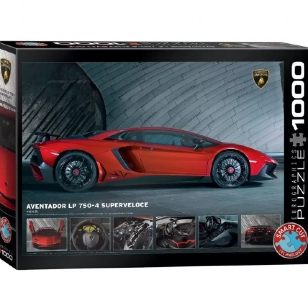 Eurographics Autopuzzels>: Lamborghini Aventador Rood (1000) Autopuzzel
