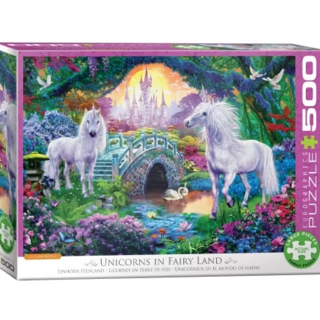 Eurographics Fantasy Puzzels>: Unicorns In Fairy Land (500Xl) Eenhoornpuzzel