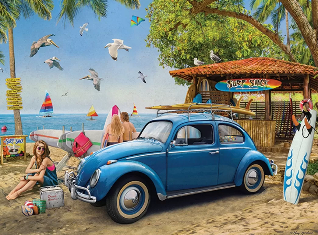 Eurographics Volkswagen Puzzels>: Volkswagen Beetle Surf Shack (1000) Autopuzzel