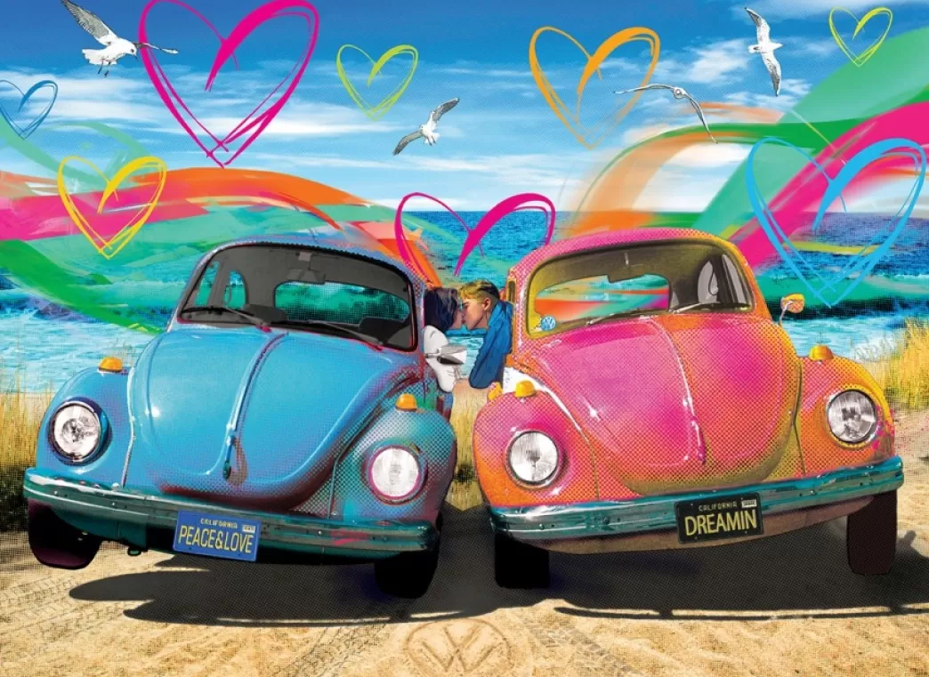 Eurographics Volkswagen Puzzels>: Vw Beetle Love (1000) Volkswagenpuzzel