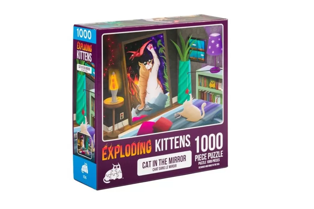 Exploding Kittens Kattenpuzzels>: Cat In The Mirror (1000) Kattenpuzzel