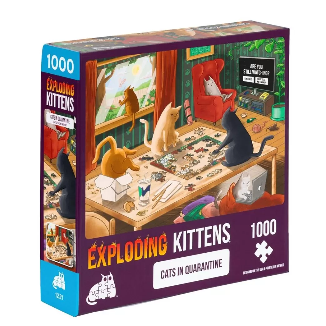 Exploding Kittens Kattenpuzzels>: Cats In Quarantine (1000) Legpuzzel