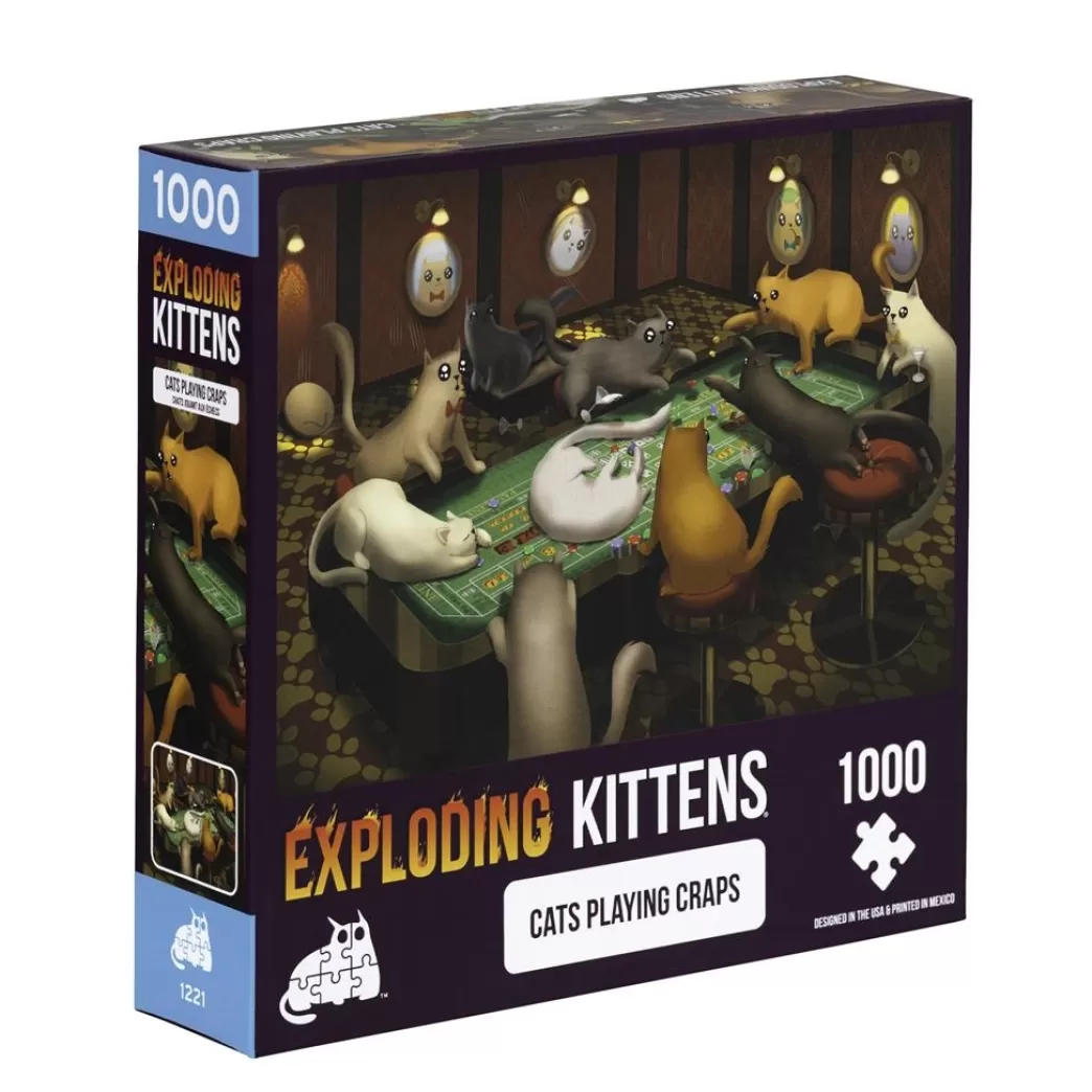 Exploding Kittens Kattenpuzzels>: Cats Playing Craps (1000) Kattenpuzzel