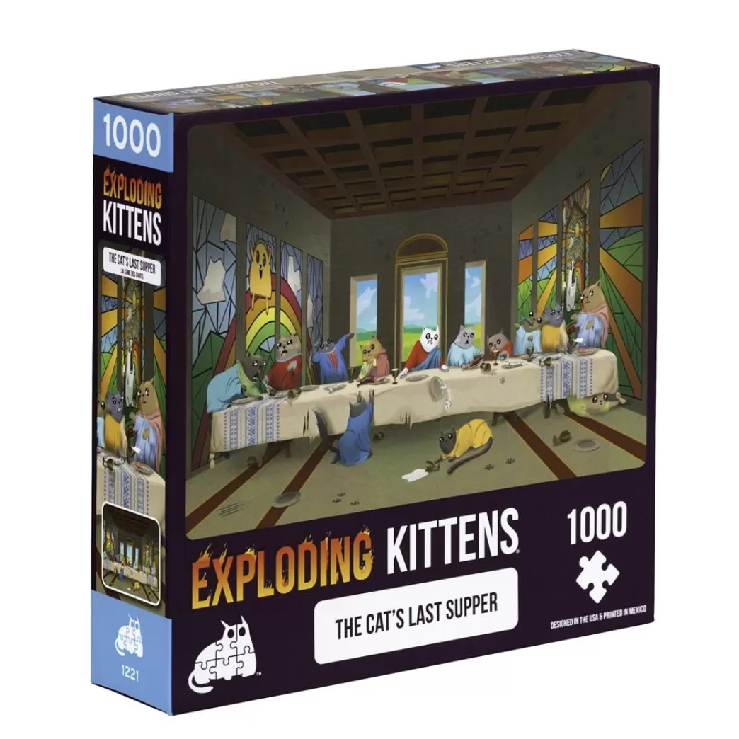 Exploding Kittens Kattenpuzzels>: The Cat's Last Supper (1000) Kattenpuzzel