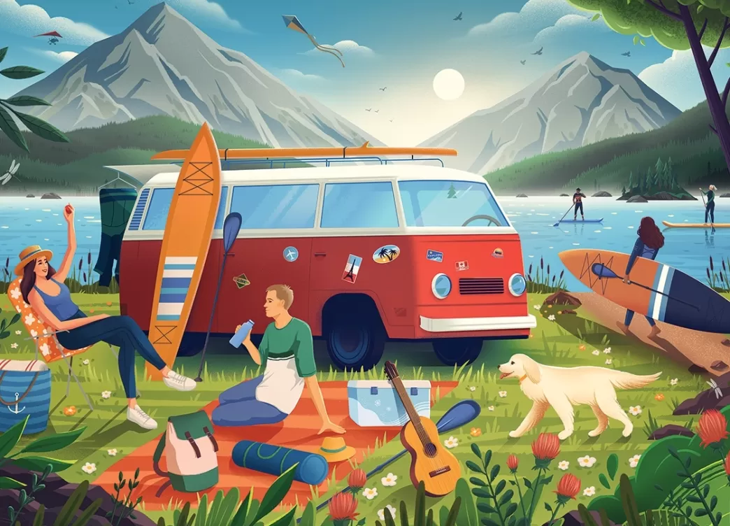 Falcon Volkswagen Puzzels> Contemporary: Van Life (1000) Legpuzzel