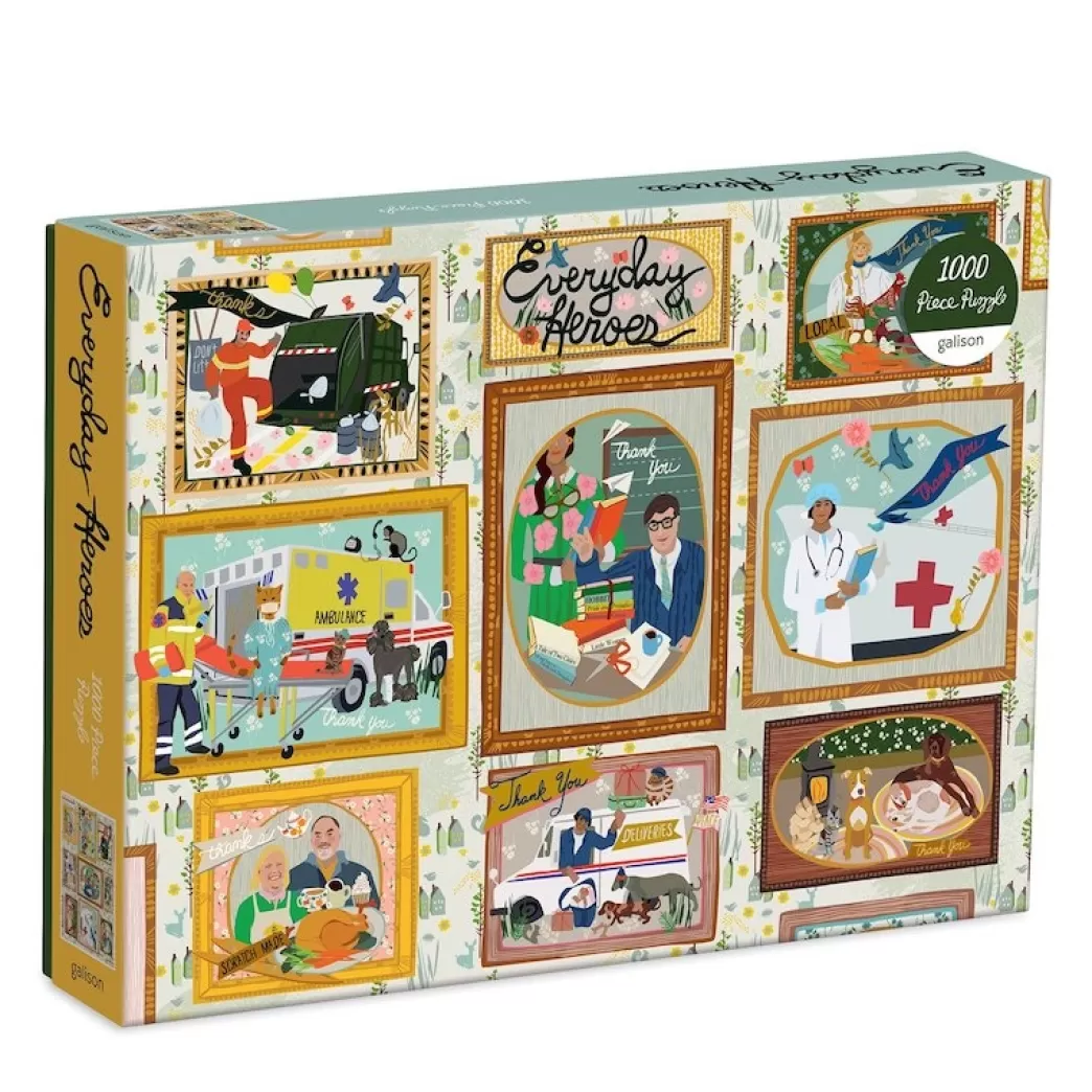 Galison Collage Puzzels>: Everyday Heroes (1000) Legpuzzel