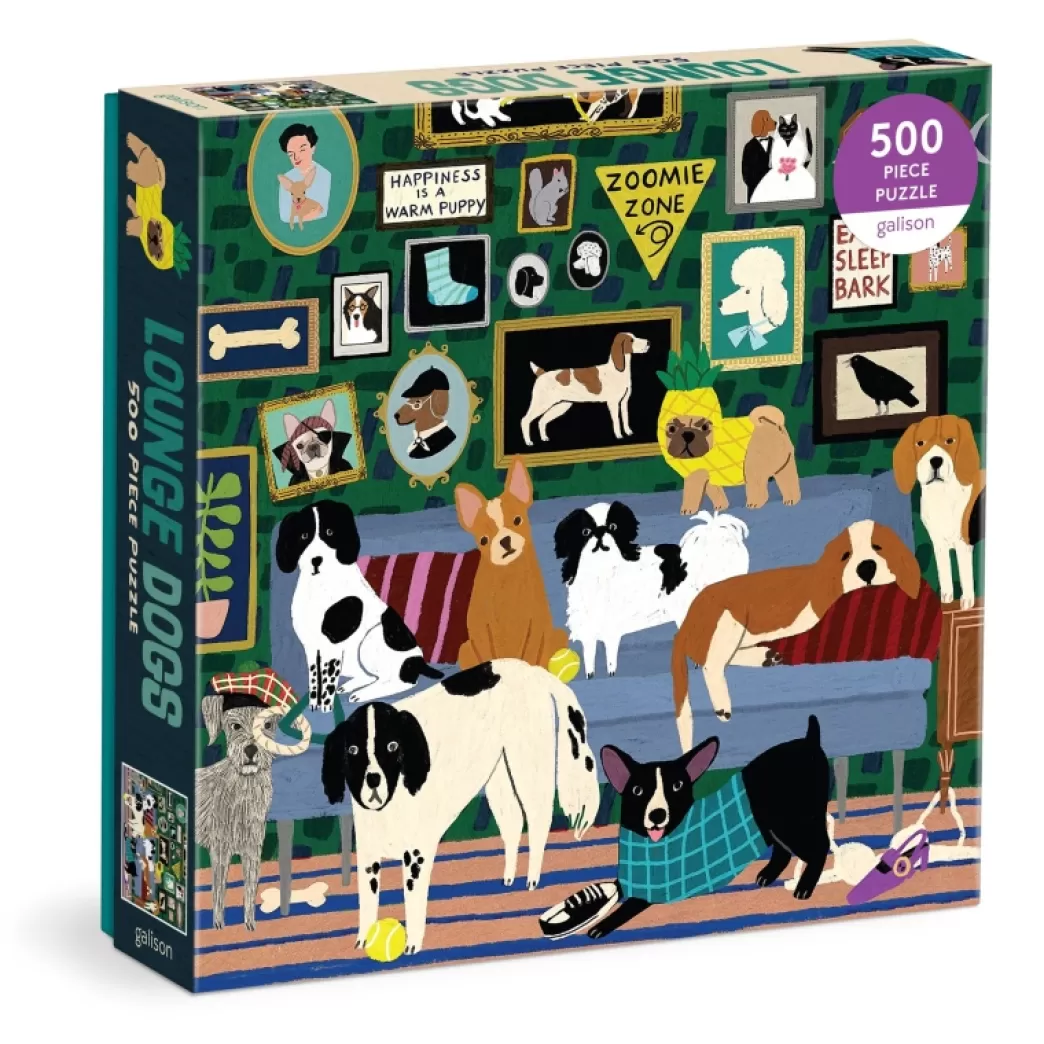 Galison Hondenpuzzels>: Lounge Dogs (500) Hondenpuzzel