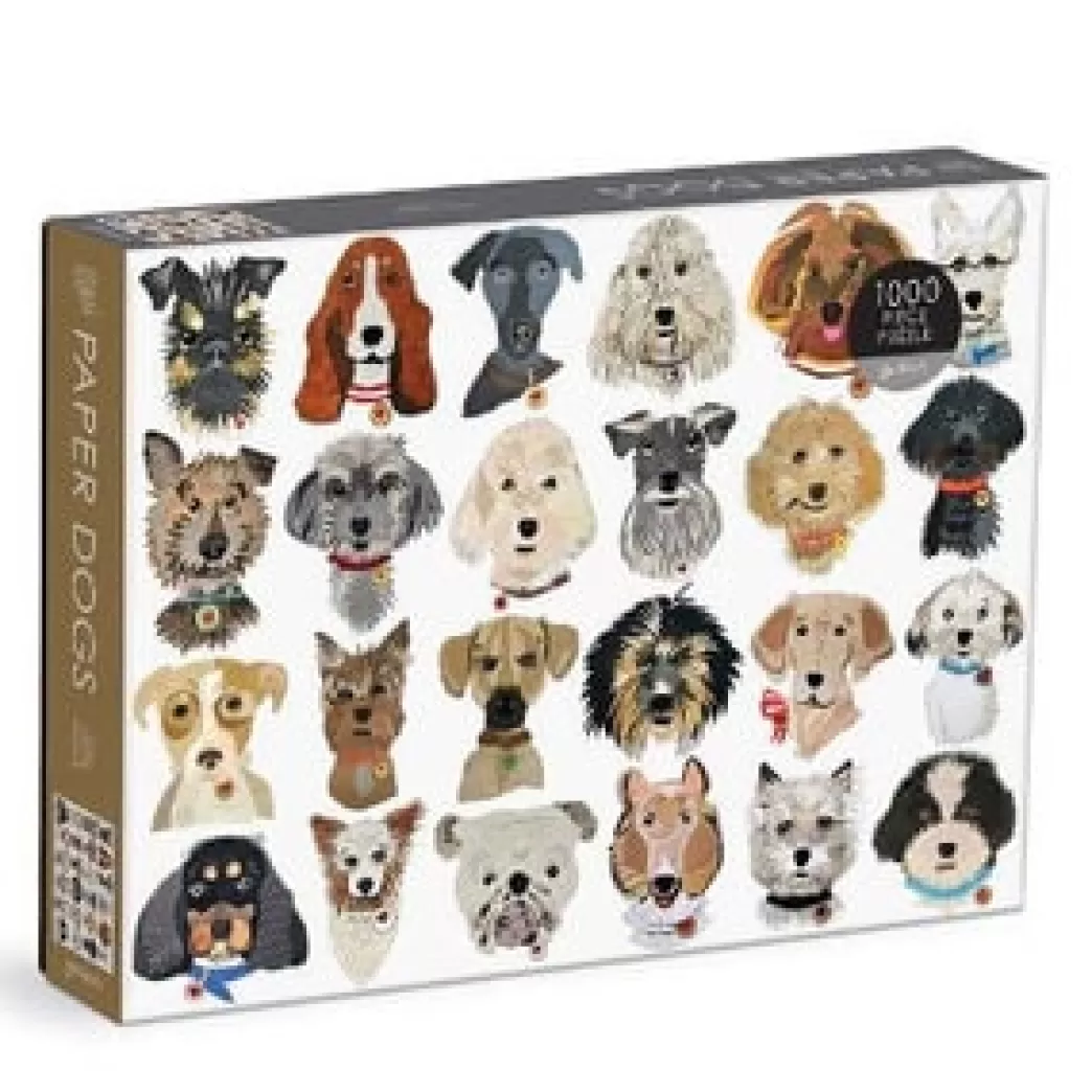 Galison Hondenpuzzels>: Paper Dogs (1000) Hondenpuzzel