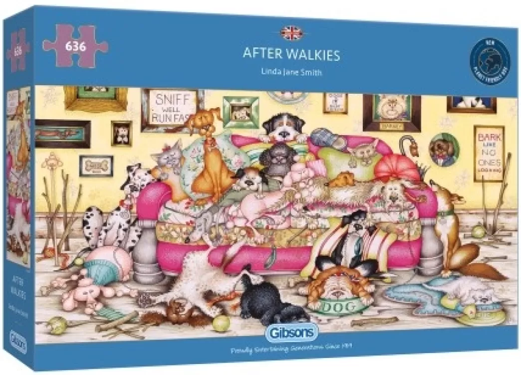 Gibsons Hondenpuzzels>: After Walkies - Linda Jane Smith (636) Panoramapuzzel