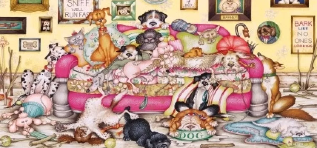 Gibsons Hondenpuzzels>: After Walkies - Linda Jane Smith (636) Panoramapuzzel