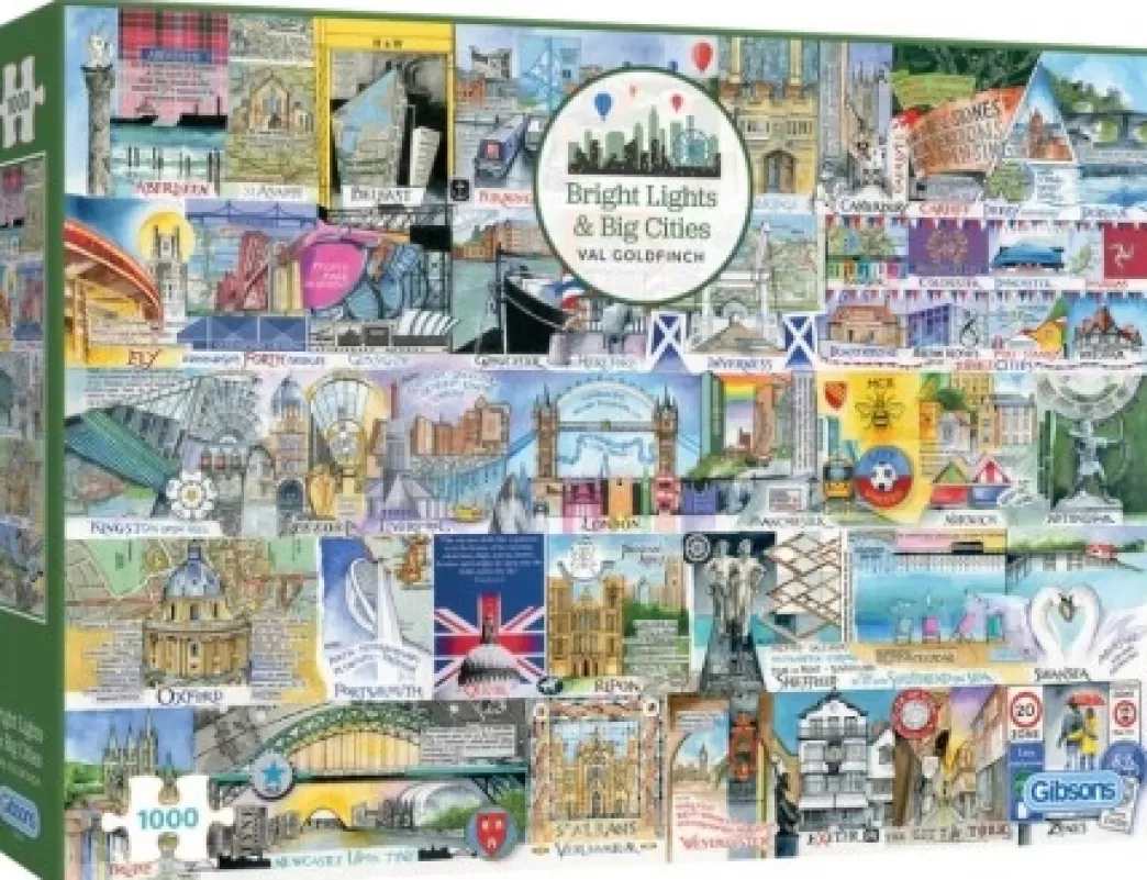 Gibsons Collage Puzzels>: Bright Lights And Big Cities (1000) Legpuzzel