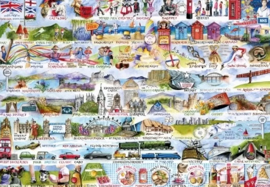 Gibsons Collage Puzzels>: Cream Teas & Queuing (2000) Legpuzzel